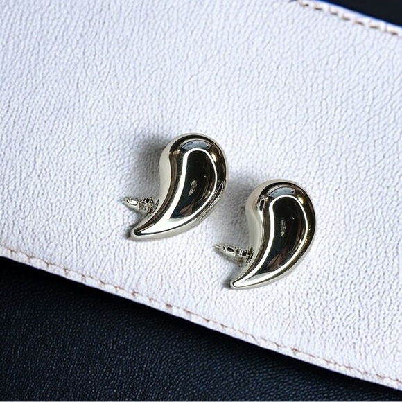 NEW Silver Stainless Steel Large Water Drop Statement Earrings Celeb Favorite - Picture 13 of 16